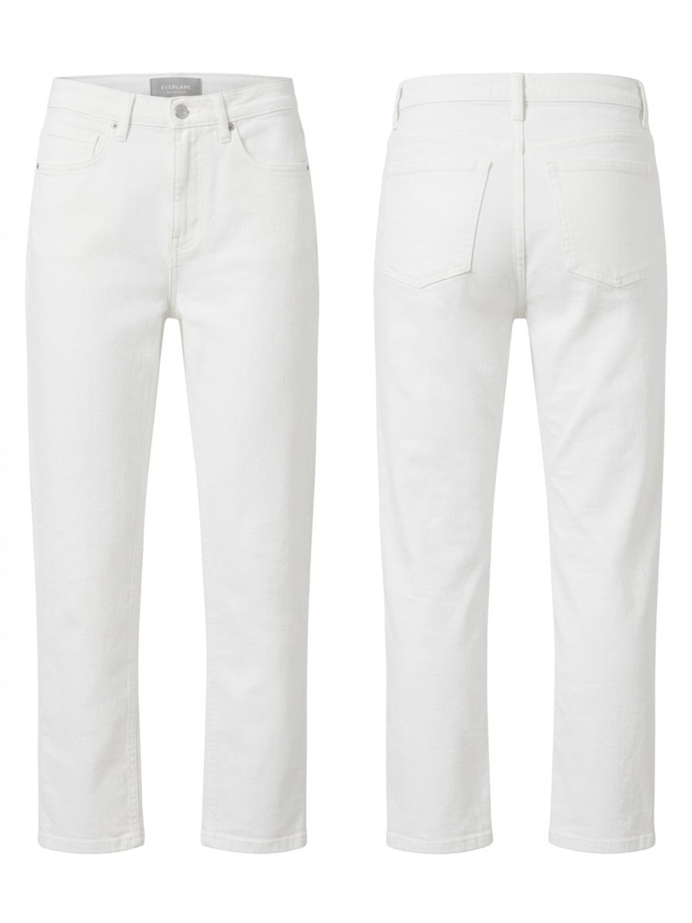 Everlane White High-Rise Straight Leg Jeans
